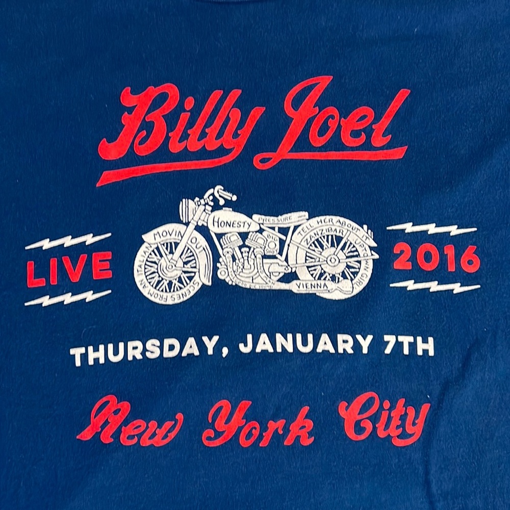 Billy Joel 2016 Concert Tee Shirt Official Merchandise